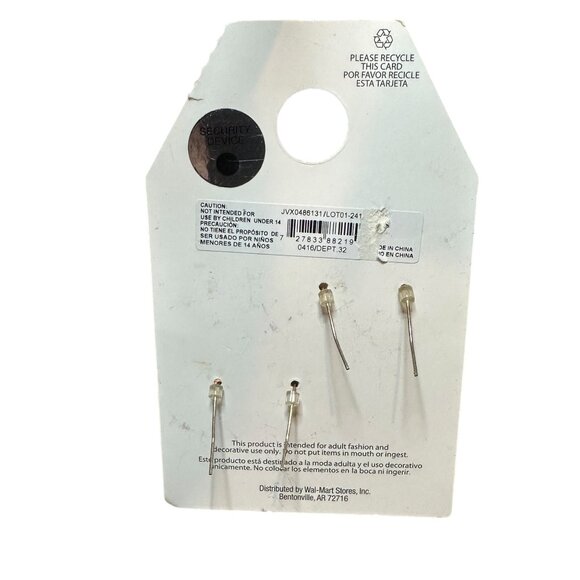 Holiday Hypo Allergenic Candy Cane Bell Earrings Set With Festive Plaid Backing - Picture 8 of 8